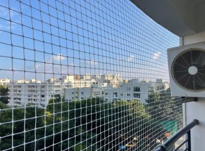 Balcony Safety Nets installation by HRB Sports & Safety Nets in Chennai